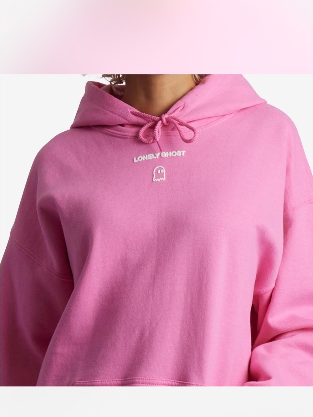 Lonely Ghost Pink Hoodie Sweater size L